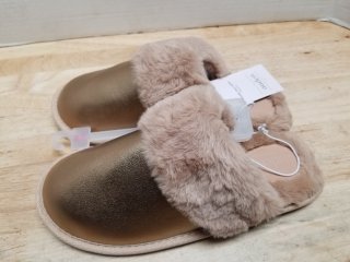 New Gold Faux Fur Slippers