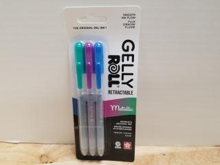 New 3 pack gelly roll retractable pens 