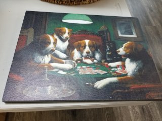 Dogs Playing Poker Canvas Print, 12x14 in
