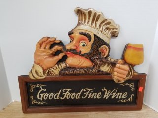 Vintage Chef Wine Sign, 18 in