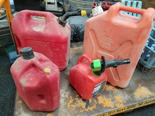 Assorted Plastic Gas Cans