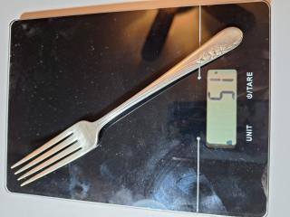 International Blossom Time Stamped Sterling Silver fork, stamped Sterling, 