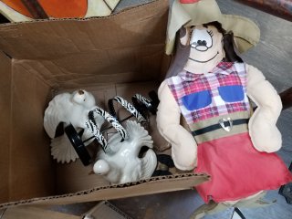 Cowgirl Doll and Ceramic Birds