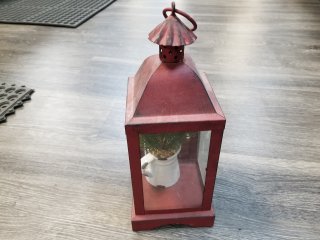 Red Lantern with Mini Tree, 10 in