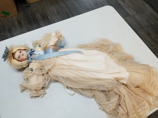 Vintage Porcelain Doll, 20 in, good cond