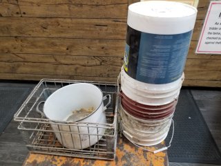 Assorted Buckets and Wire Basket