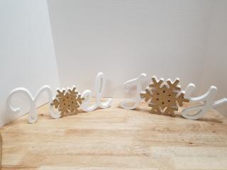 New noel and joy decor each approx 12 inch long 