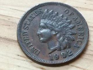 1902 Indianhead Penny,  higher grade