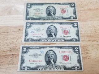Three $2 Bills 1953, 1953a, 1953b