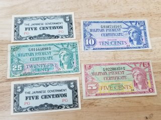 Vintage Military Currency Notes