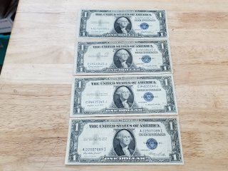 Four $1 Silver Certificates