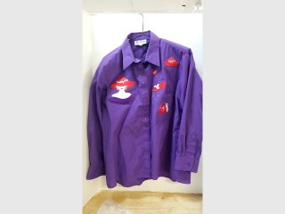 Purple Appliqu� Button-Up Shir, large