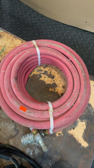 Coiled Pink Hose with Fittings
