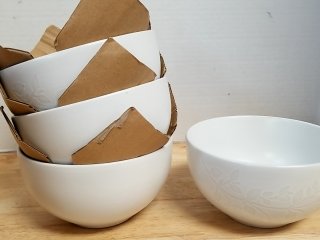 New White Ceramic Bowls Set