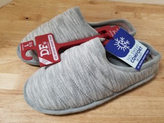 New Gray Comfort Slippers, 9-10
