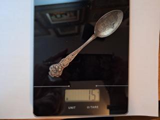 Collector Spoon, stamped Sterling, 5 inch, 15 grams