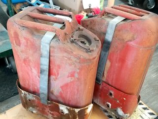 Pair of Vintage Rusty Gas Cans