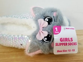 New Girls Cat Slipper Socks