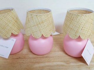 New Pink LED Lamps Set of 3, each approx 7 inch tall 