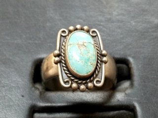 Vintage Turquoise Ring, 6, no mark