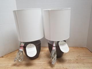 Pair of new table lamps each 13.75 inches tall 