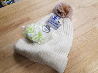 New Ladies White Knit Beanie