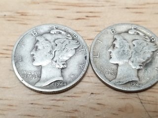 Pair of 1944 Mercury Dimes