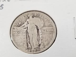 1926 S standing liberty silver quarter 