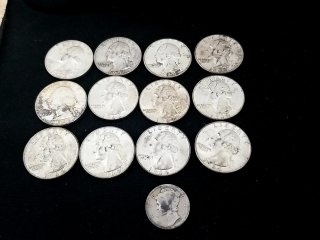 Silver quarters and dime 