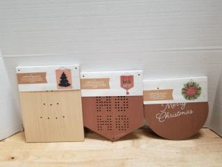 3 new Holiday craft kits, tallest approx 10 inch