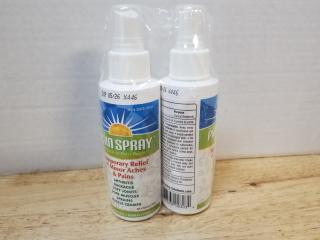 2 new bottles pain spray each 4 oz