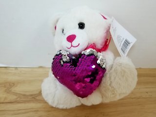 New Sequin Heart Teddy Bear