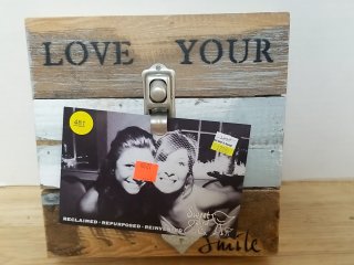 New Rustic Photo Clip Sign 8 by 8 inch 