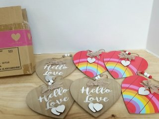 New Wooden Heart Signs each approx 6 inch