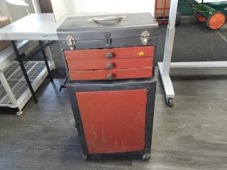 Rolling toolbox approx 36 by 12 by 20 inches 