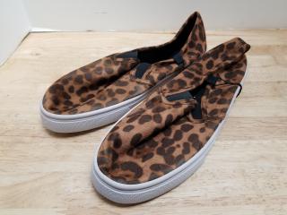 New Leopard Print Slip-On Shoes, ladies 8