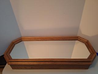 Oak Wall Hanging Jewelry box with mirror,  27 x 12 x 4 inch