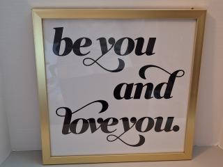 Metal framed wall hanging, 15x15
