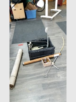 Assorted Items in Black Bin