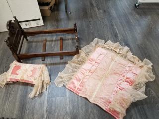 Doll bed approx 24 by 16 by 14 inch 