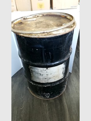 Used Metal Barrel with sealing ring, 3 foot tall 