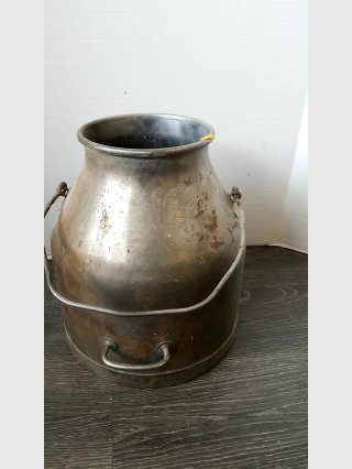 Vintage Metal Milk Can approx 15 inch tall 