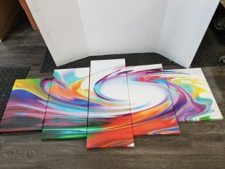 5 piece wall hanging set, tallest approx 24 inch