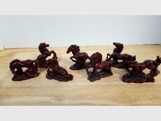 Set of 7 Horse Figurines each approx 4 by 3 inch