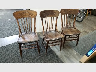 Set of 3 Vintage Wooden Chairs