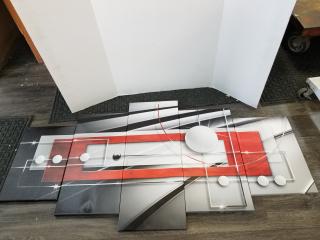 5 piece wall hanging set, tallest approx 24 inch