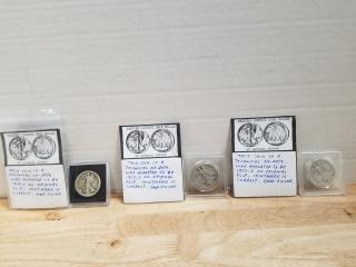 3 walking Liberty silver half Dollars 