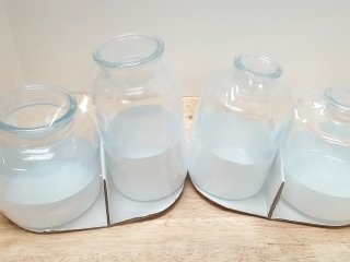 New Set of 4 Glass Jars, 7 in