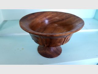 Wooden Pedestal Bowl