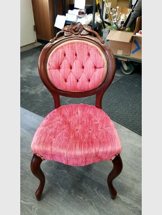 Vintage Pink Tufted Chair, good cond